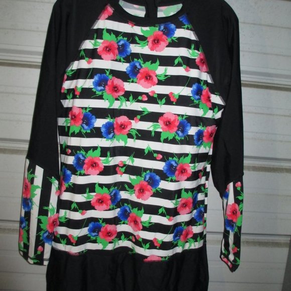 Other - XL Size Womens Long Sleeve Swimsuit One-Piece w/shorts Swimwear